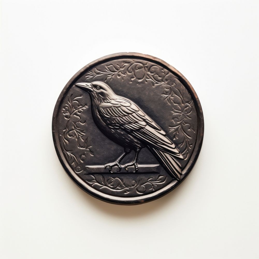 Crow Seal Wax Stamp animal money coin.