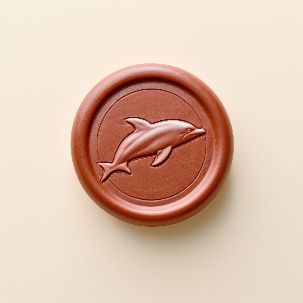 Dolphin Seal Wax Stamp currency circle shape.
