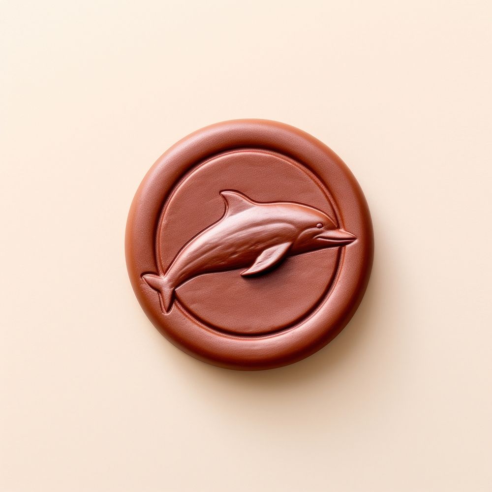 Dolphin Seal Wax Stamp chocolate Premium Photo rawpixel