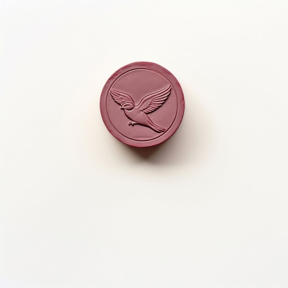 Dove Seal Wax Stamp money coin white background.