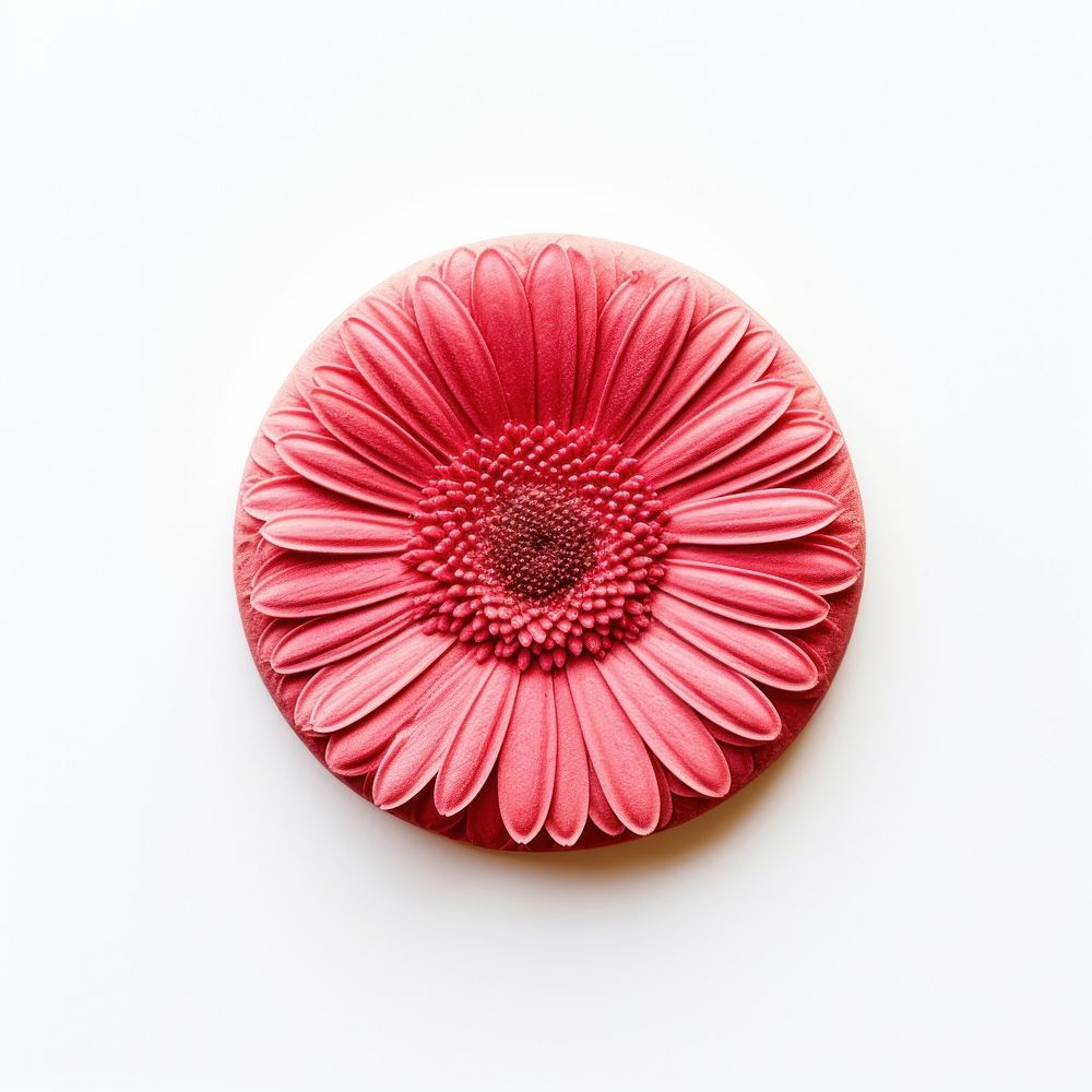Gerbera flower Seal Wax Stamp white background inflorescence confectionery.