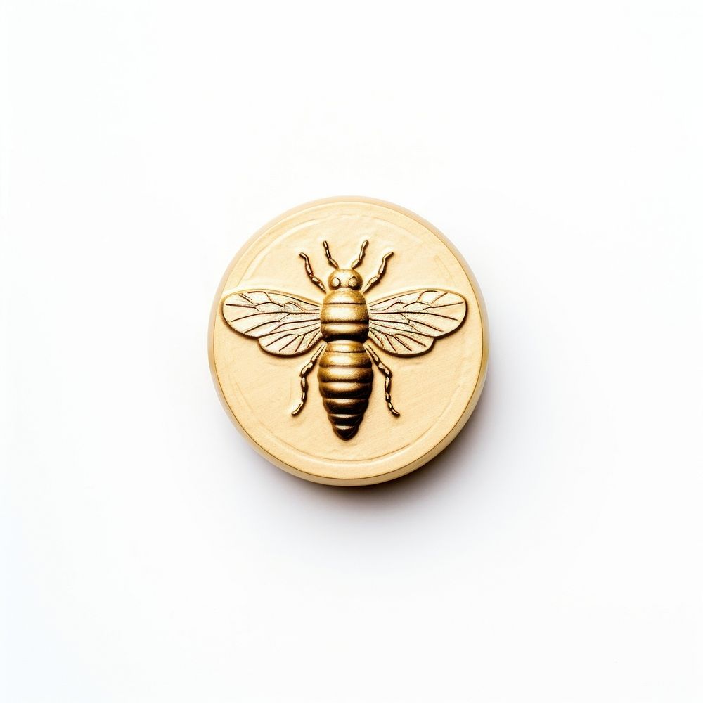Bee ptint Seal Wax Stamp gold insect animal.