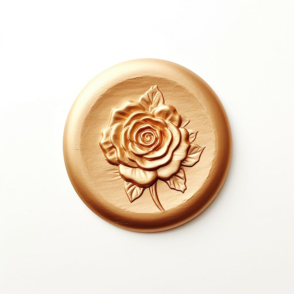 Garden rose Seal Wax Stamp jewelry craft gold.