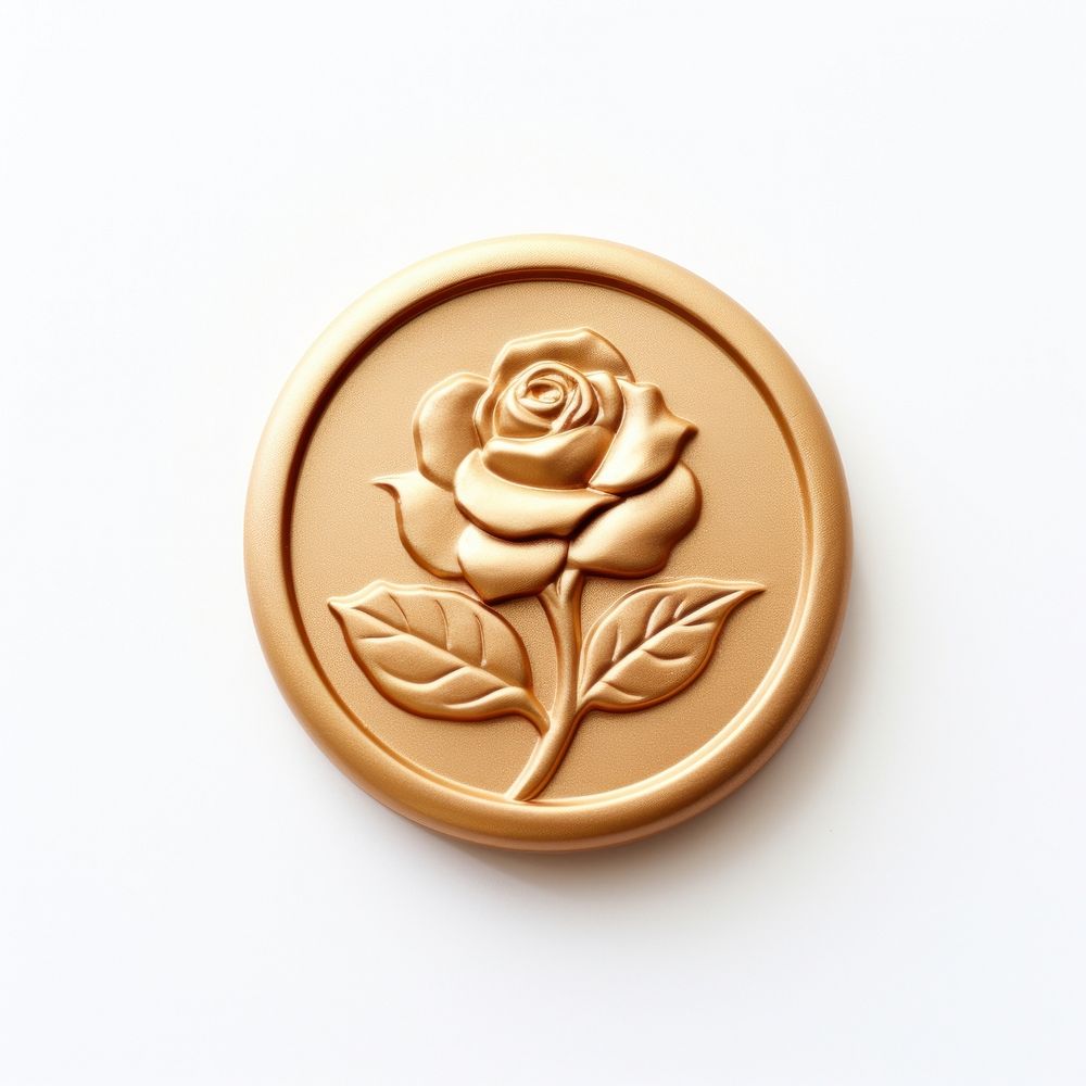 Garden rose Seal Wax Stamp locket craft gold.