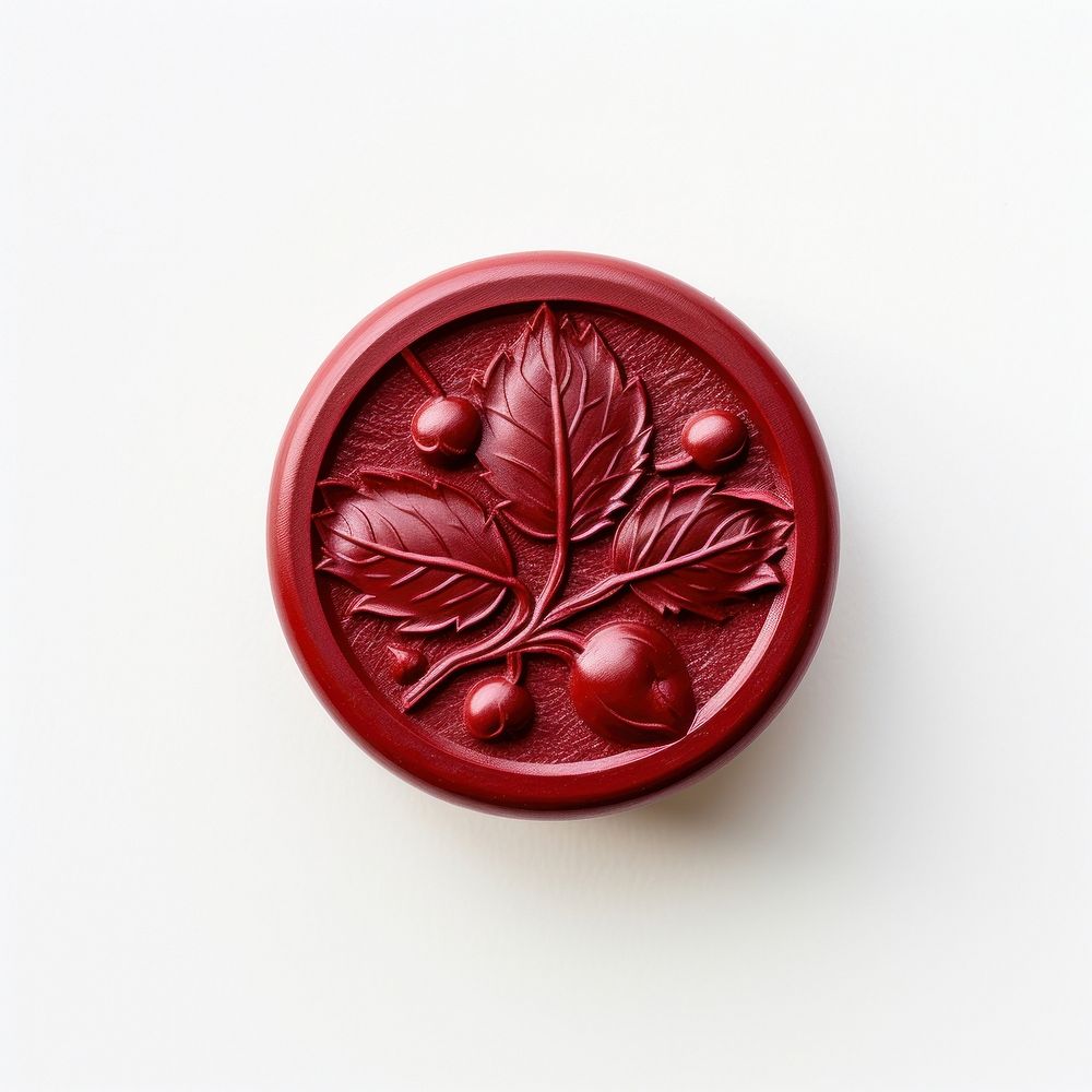 Holly Seal Wax Stamp jewelry locket white background.