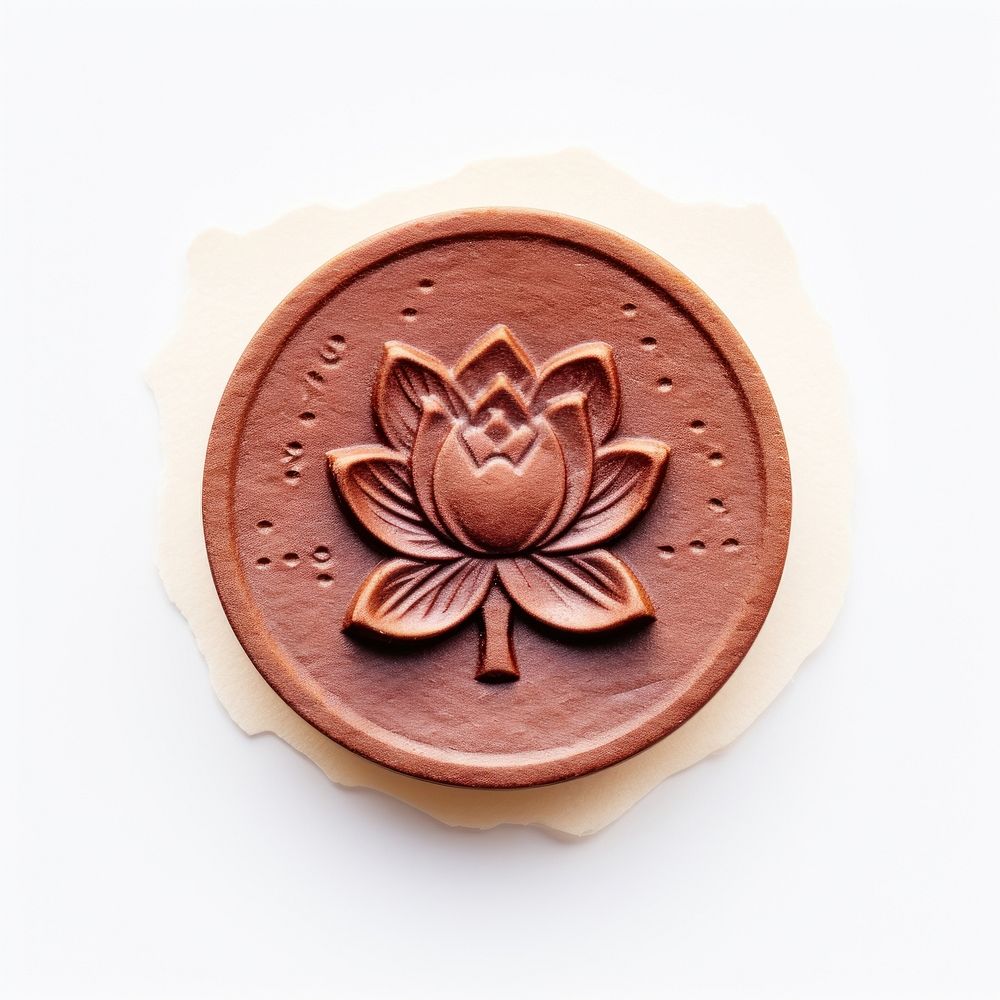 Lotus Seal Wax Stamp craft white background confectionery.