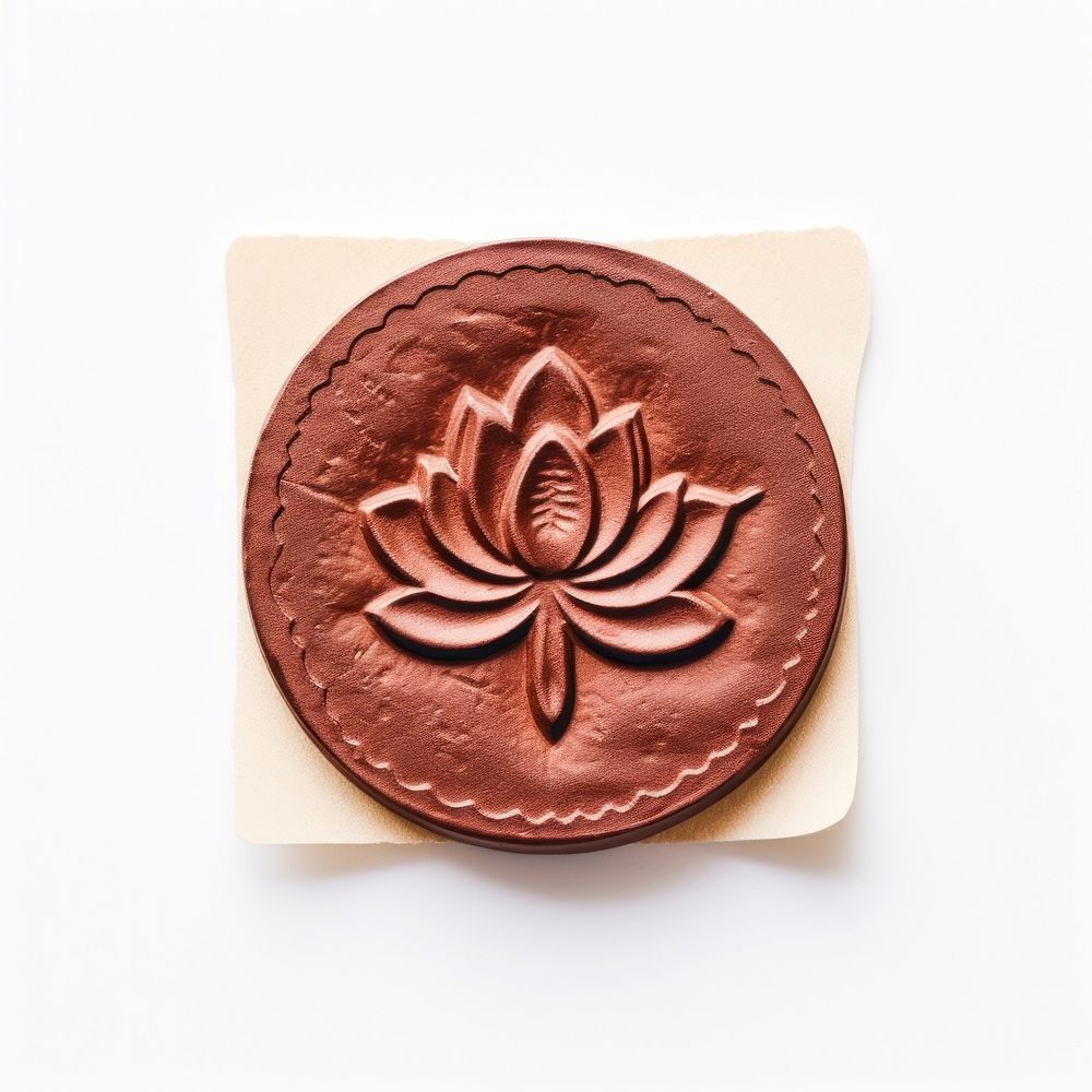 Lotus Seal Wax Stamp craft white background confectionery.