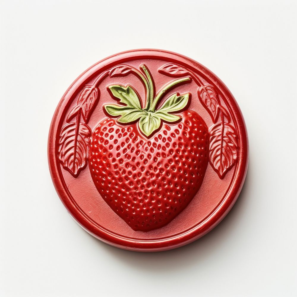 Strawberry Seal Wax Stamp fruit plant food.