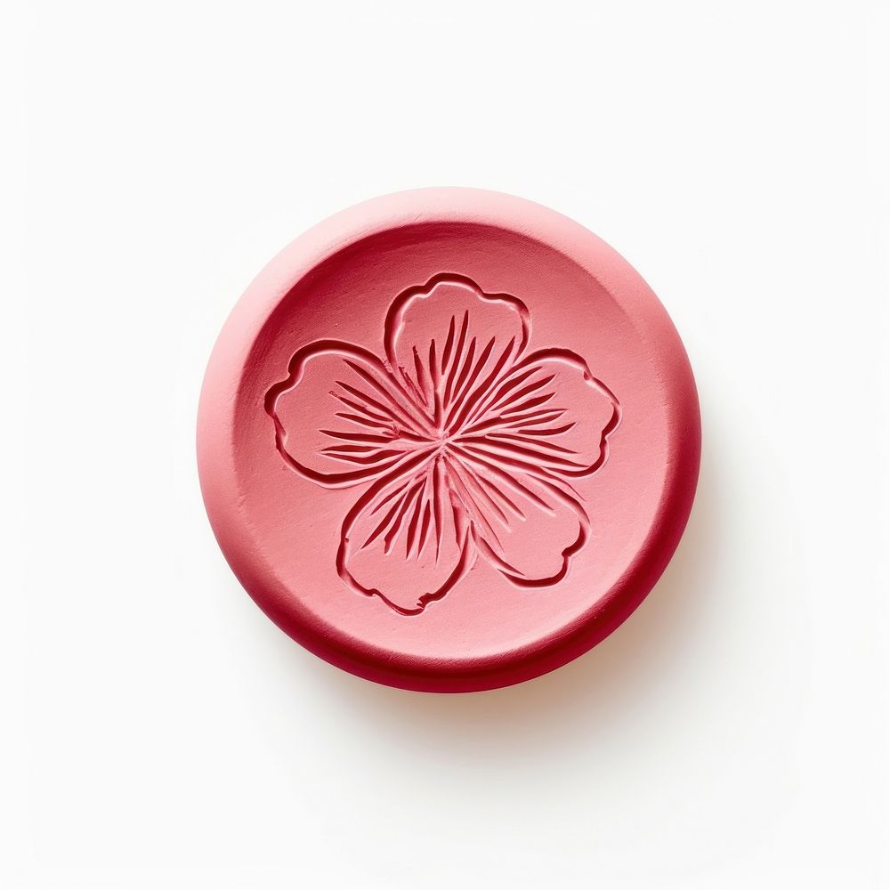 Sakura flower Seal Wax Stamp white background freshness dishware.