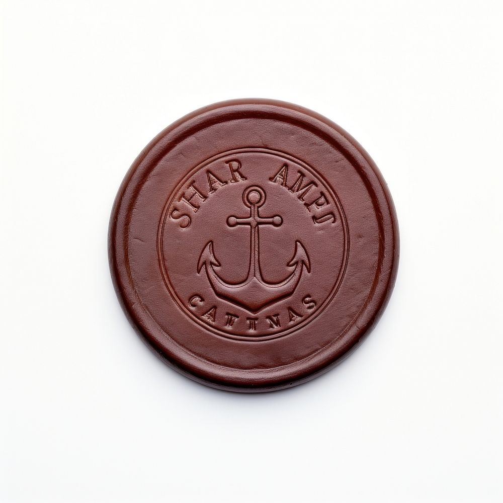 Seal Wax Stamp nautical imprint white background accessories chocolate.