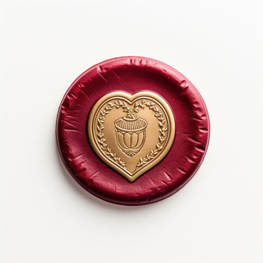 Seal Wax Stamp valentines jewelry locket white background.