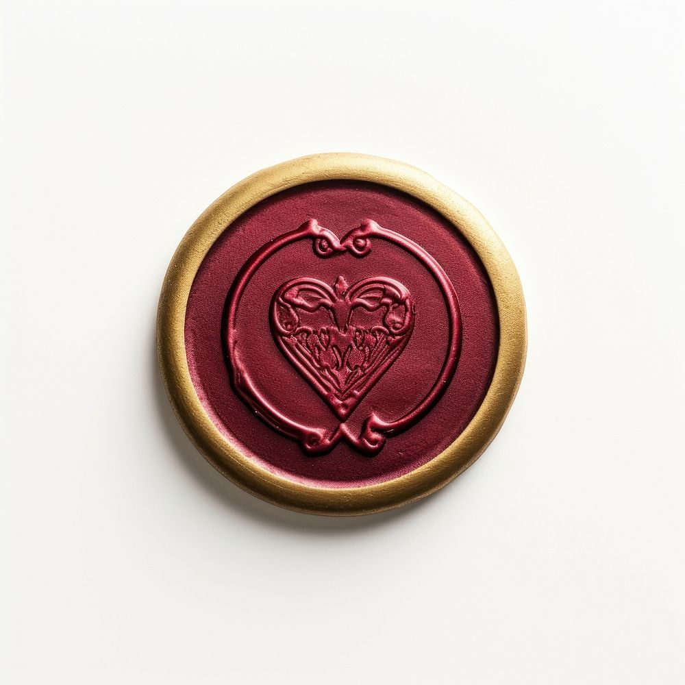 Seal Wax Stamp valentines jewelry locket white background.