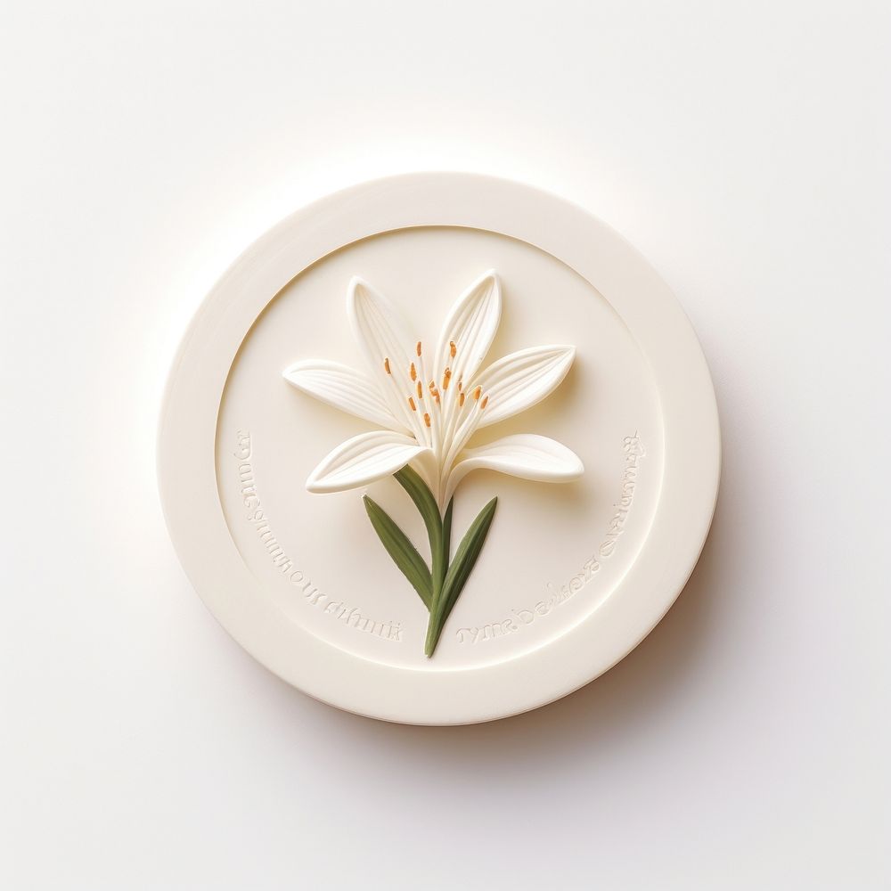 Tuberose flower Seal Wax Stamp porcelain plant plate.