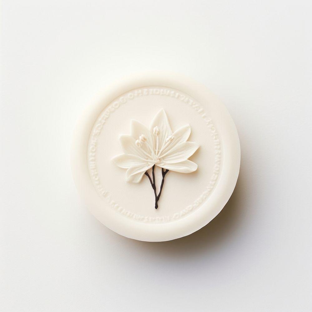 Tuberose flower Seal Wax Stamp white background accessories porcelain.