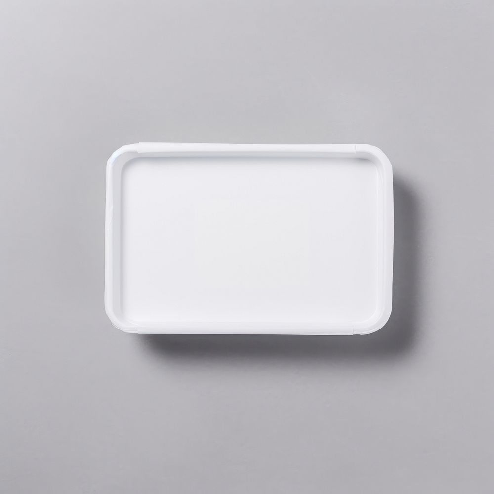 Takeaway food container box  with Spaghetti and blank label  packaging white gray gray background.