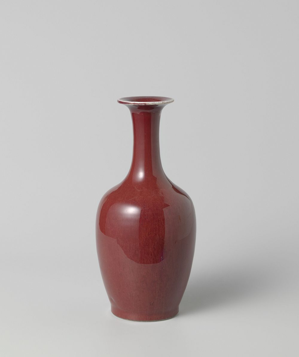 Ovoid vase with a red glaze (c. 1800 - c. 1899) by anonymous