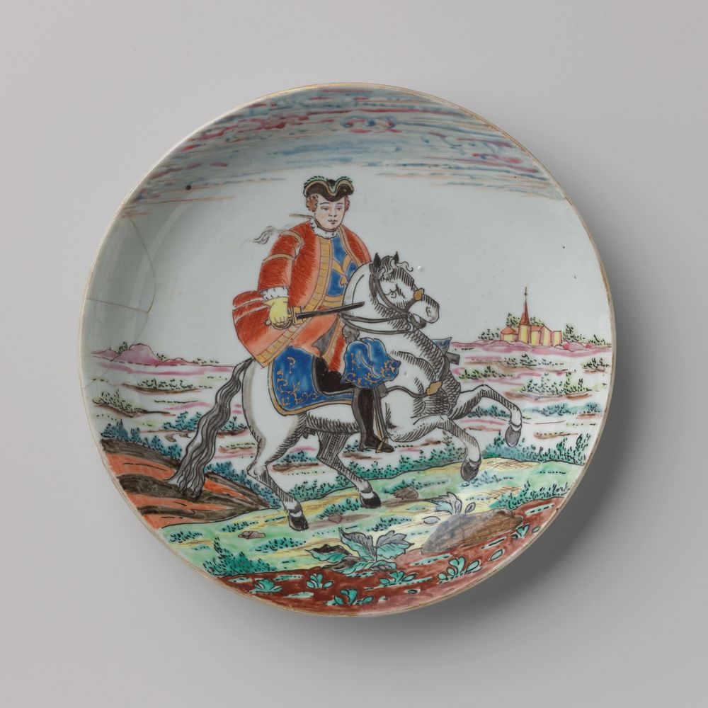 Saucer-dish with an image of Prince Charles of Austria (c. 1750 - c. 1774) by anonymous