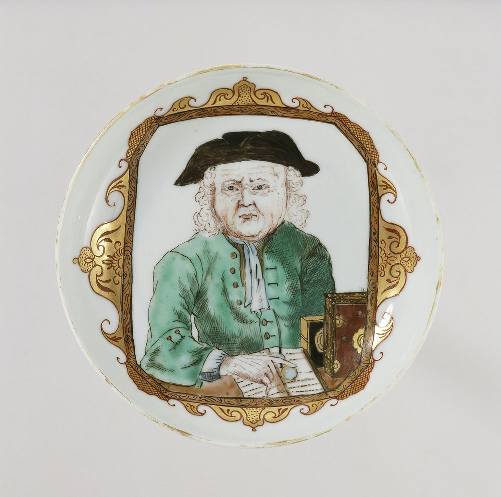 Saucer with a portrait of Daniel Raap (c. 1750) by anonymous