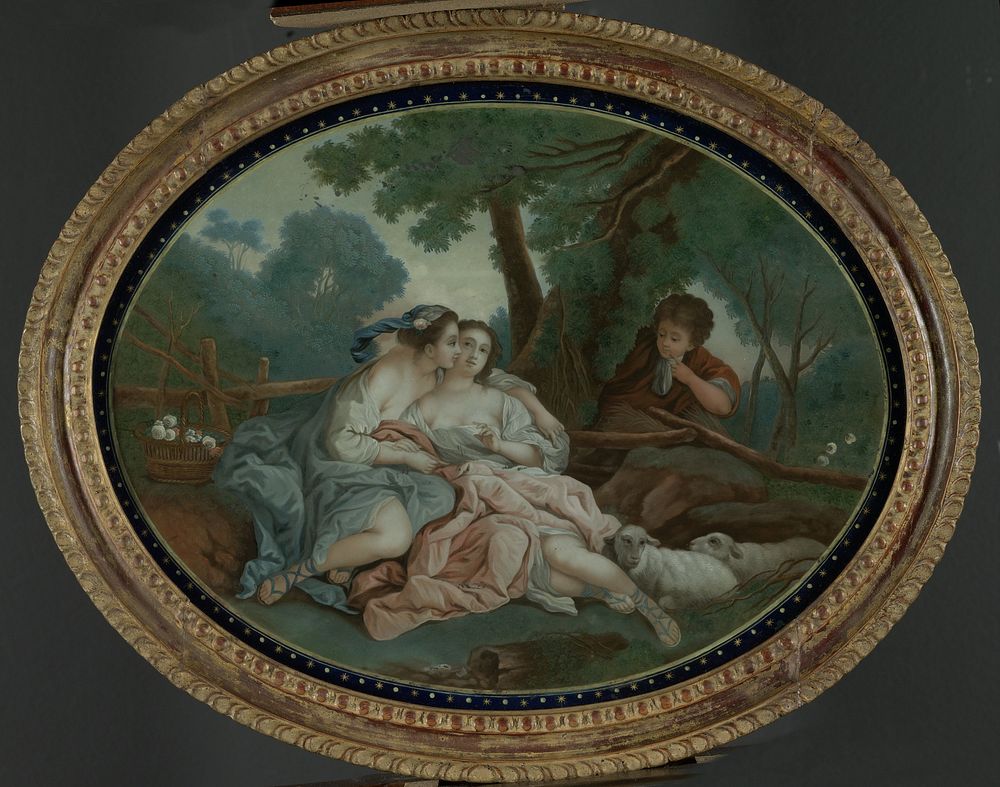 Two fête galante scenes (c. 1795) by anonymous