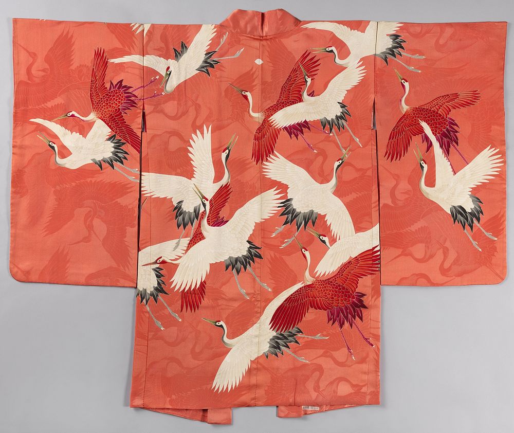 Woman's Haori with White and Red Cranes (1920 - 1940) by anonymous