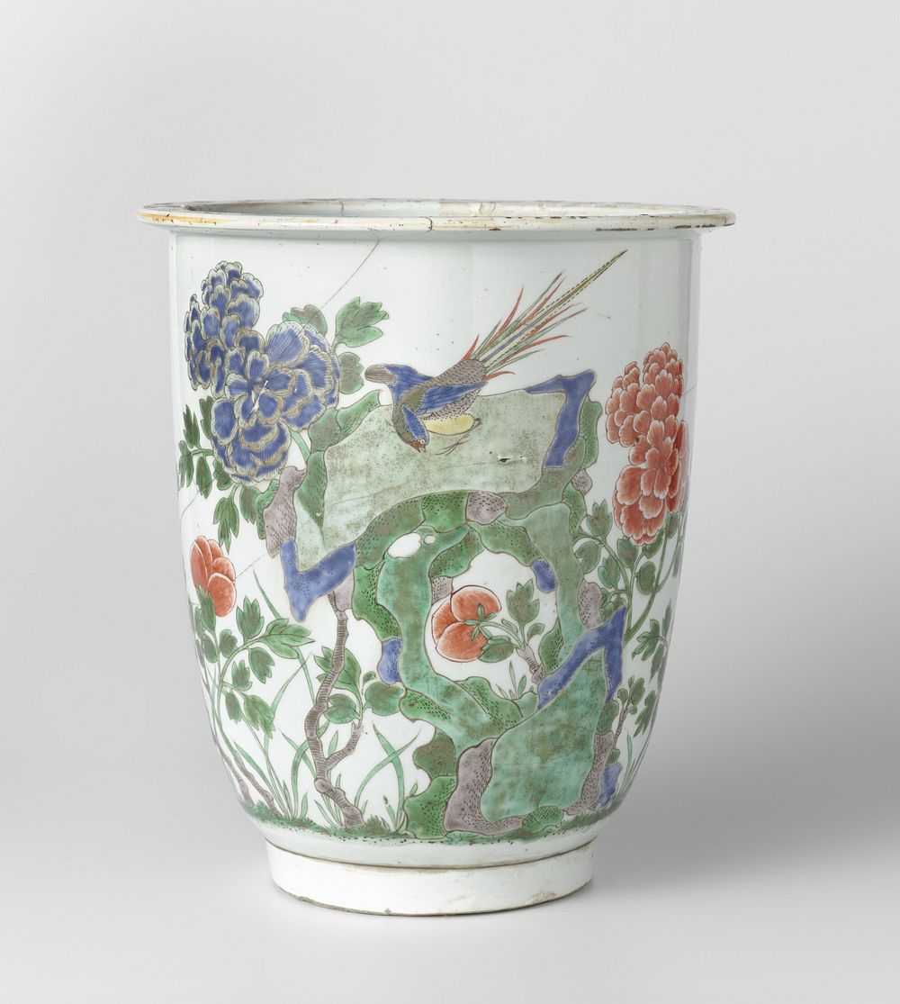 Flowerpot with flowering plants and birds (c. 1675 - c. 1700) by anonymous