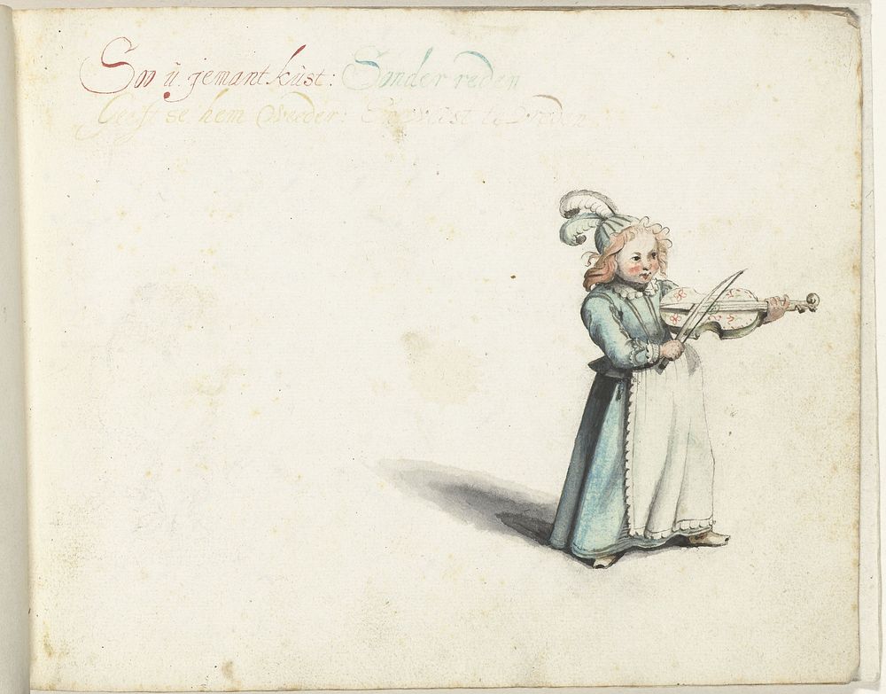 Vioolspelend kind (c. 1650) by Gesina ter Borch and Harmen ter Borch