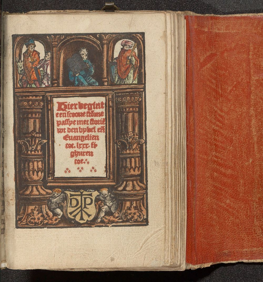 Ornamentele titelpagina met figuren uit het Oude Testament (c. 1530) by Jacob Cornelisz van Oostsanen and Doen Pietersz