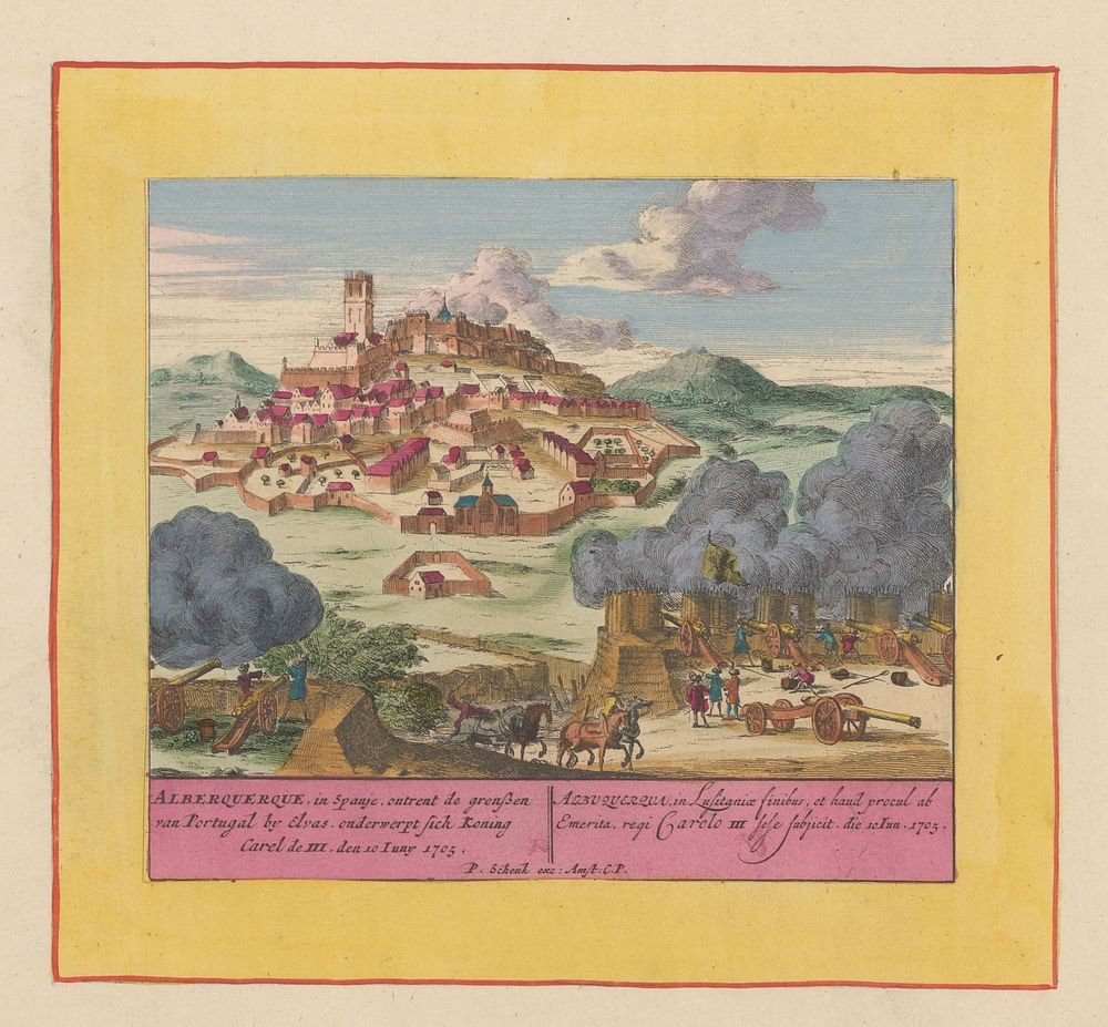 Belegering van Albuquerque, 1705 (1707 - 1720) by Pieter Schenk I, Pieter Schenk I, Staten van Holland en West Friesland and…