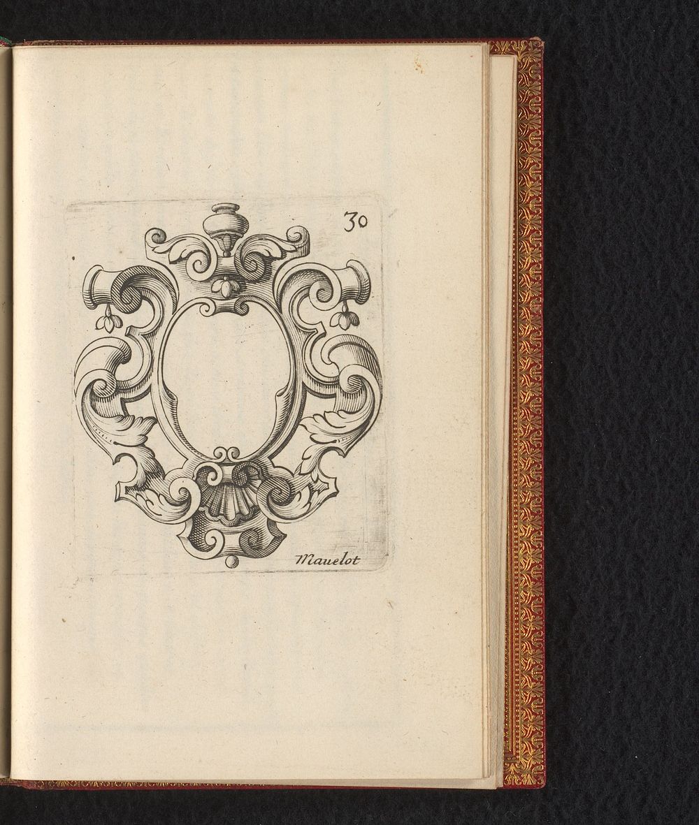Cartouche met rolwerk (1685) by Charles Mavelot