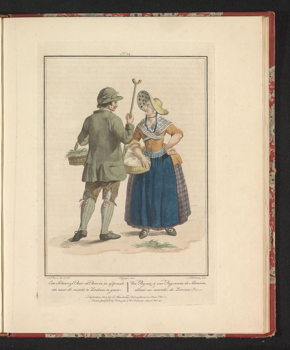 Man en vrouw van Schouwen (1805) by Ludwig Gottlieb Portman, Adriaan Prince, Jan Willem Pieneman, Jacques Kuyper, Evert…