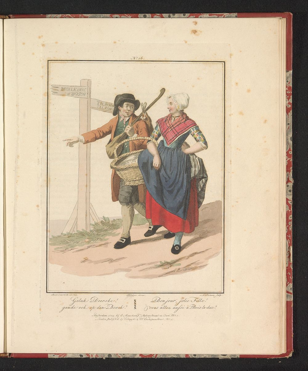 Boer en boerin uit Noord-Brabant (1805) by Ludwig Gottlieb Portman, Quirinus van Amelsfoort, Jan Willem Pieneman, Jacques…