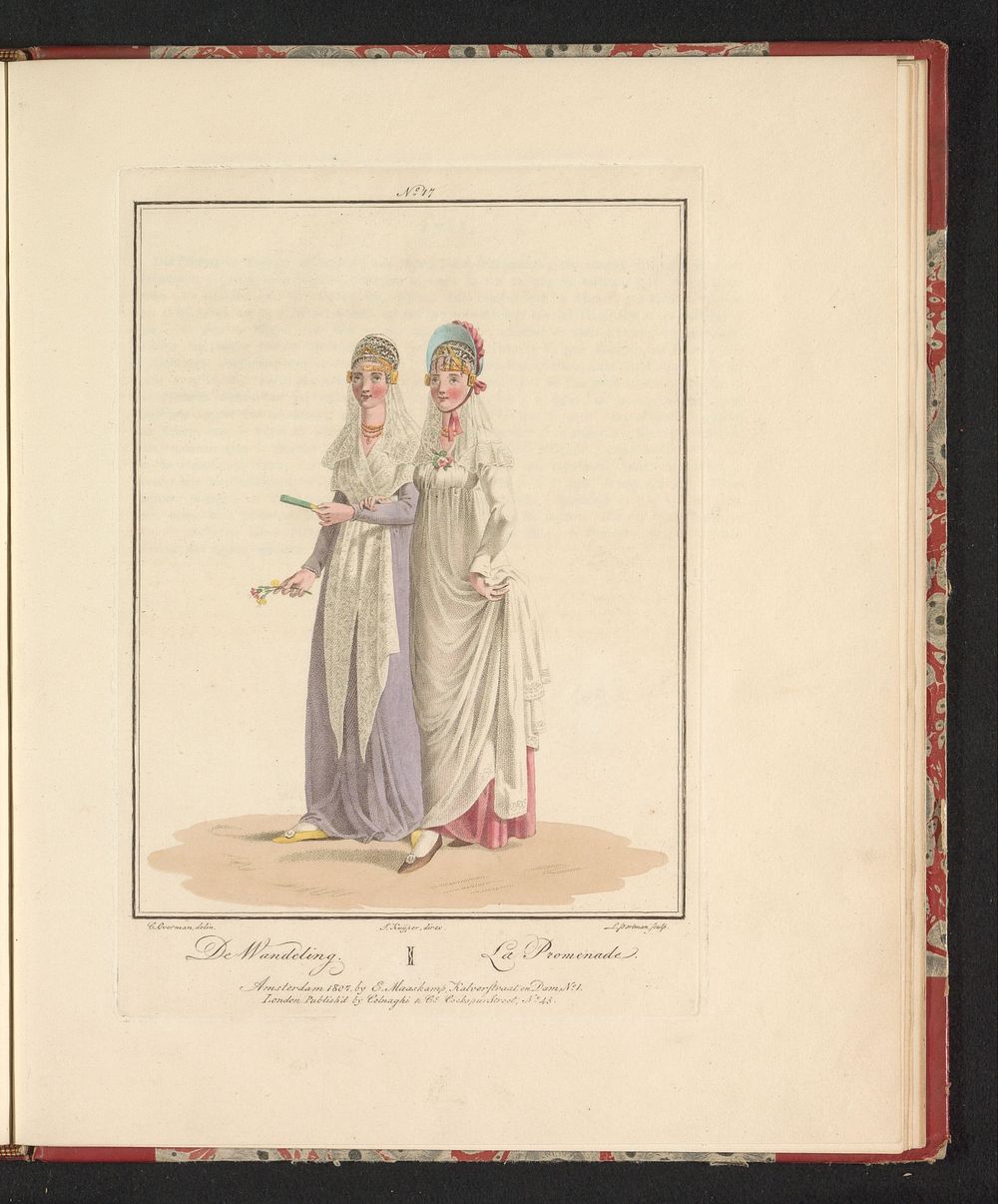 Twee meisjes uit Noord-Holland (1806 - 1807) by Ludwig Gottlieb Portman, Cornelius Overman, Jan Willem Pieneman, Jacques…