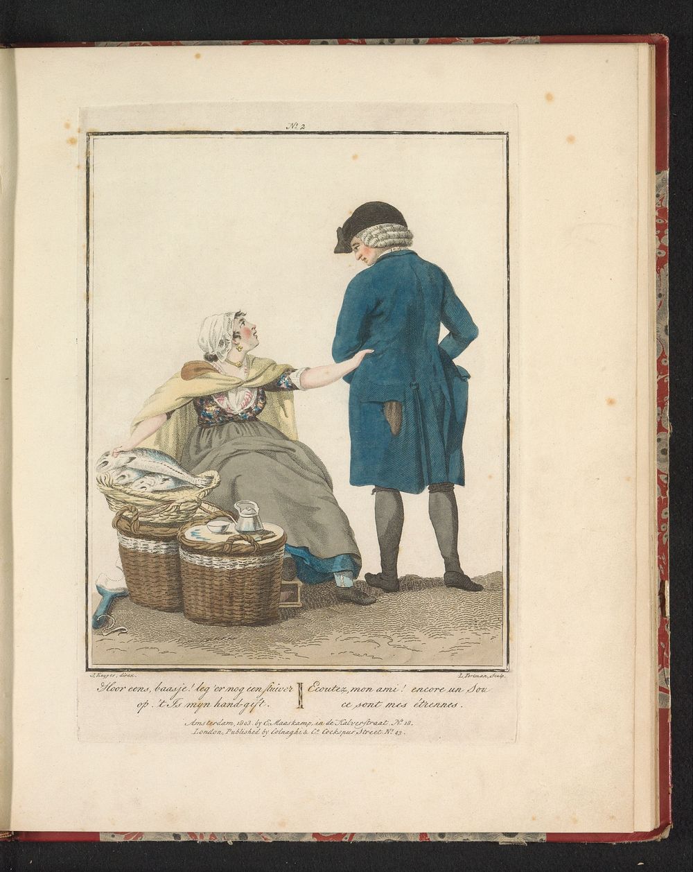 Visverkoopster en klant (1803) by Ludwig Gottlieb Portman, Jacques Kuyper, Jan Willem Pieneman, Jacques Kuyper, Evert…
