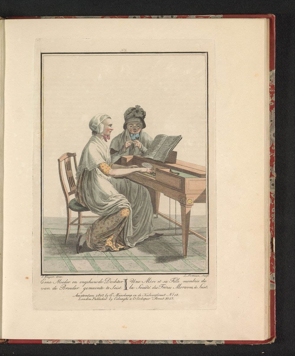 Moeder en dochter van de Evangelische Broedergemeente (1803) by Ludwig Gottlieb Portman, Jacques Kuyper, Jan Willem…