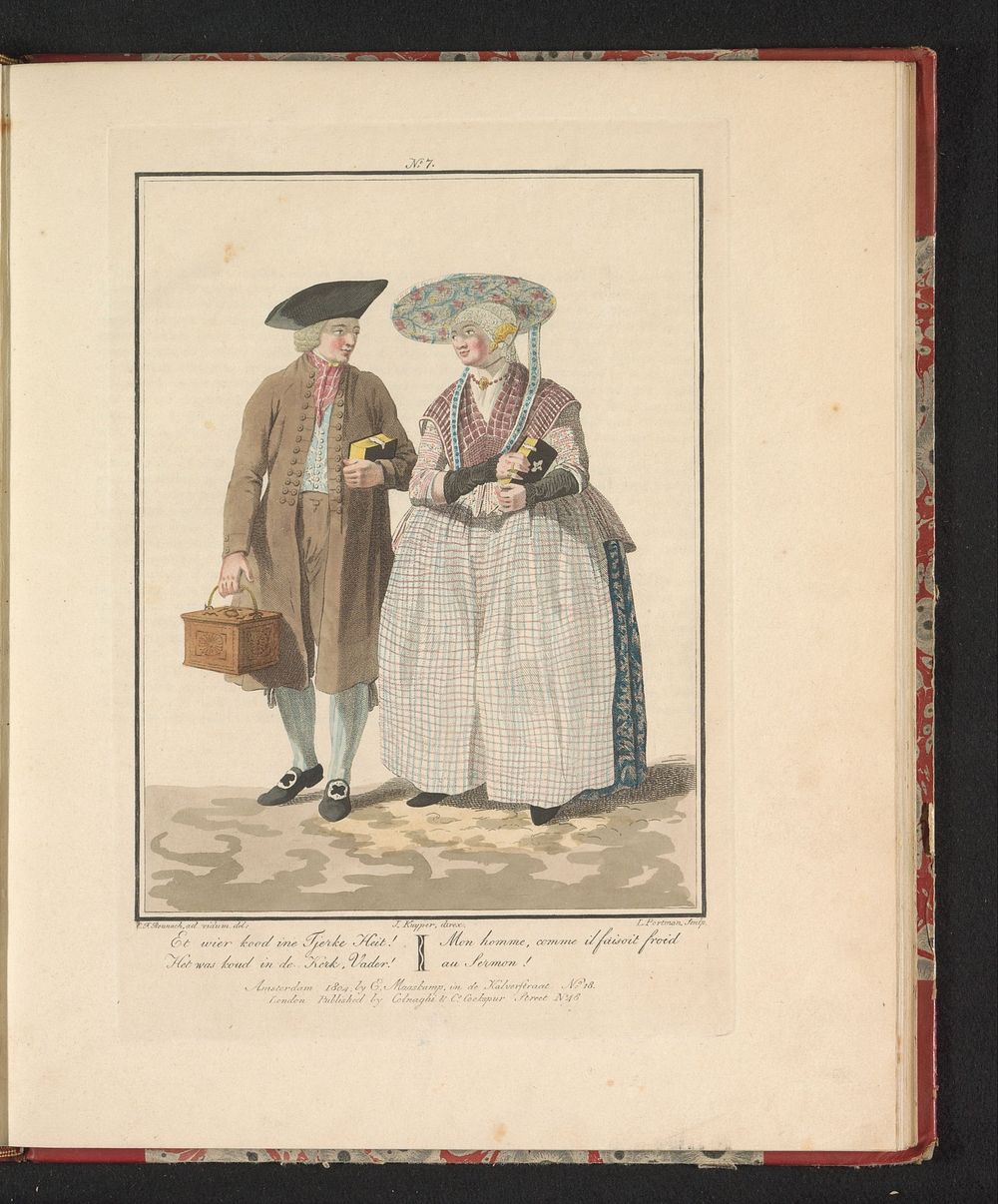Vissersechtpaar uit Friesland (1804) by Ludwig Gottlieb Portman, C F Bounach, Jan Willem Pieneman, Jacques Kuyper, Evert…