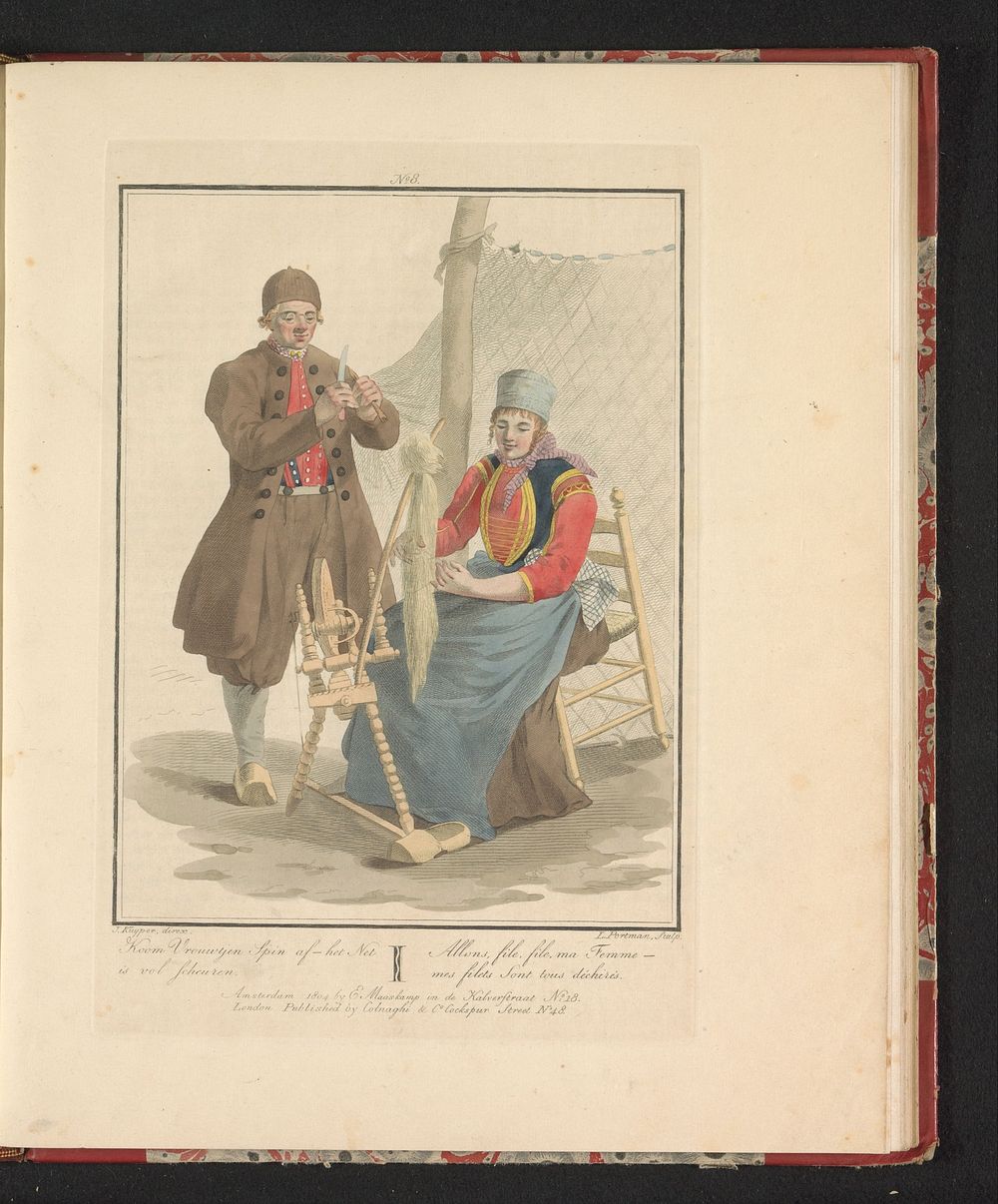 Vissersechtpaar uit Schokland (1804) by Ludwig Gottlieb Portman, Jacques Kuyper, Jan Willem Pieneman, Jacques Kuyper, Evert…