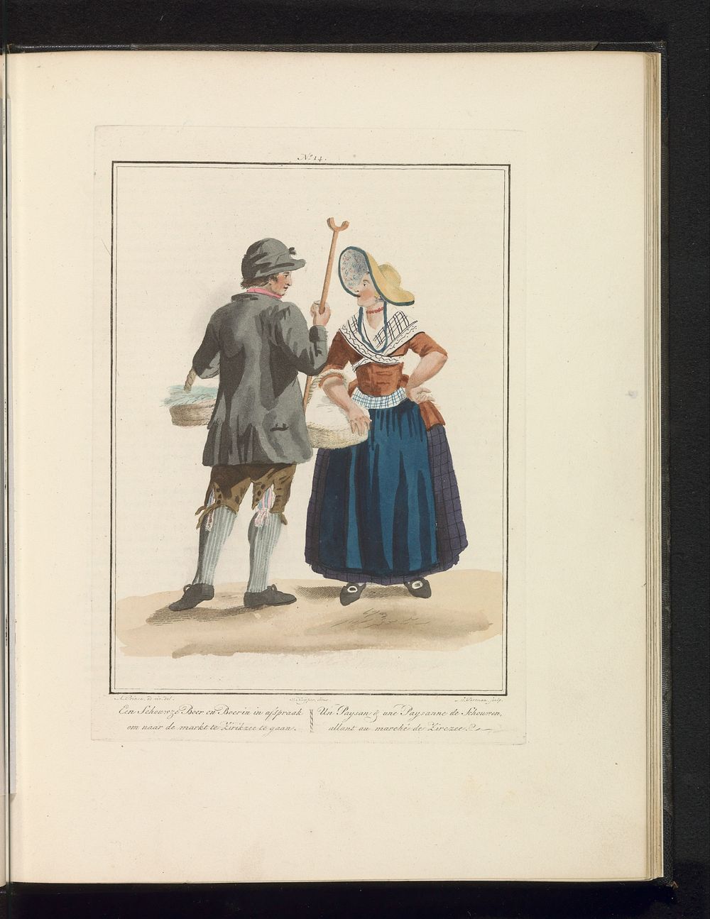 Man en vrouw van Schouwen (1829) by Ludwig Gottlieb Portman, Adriaan Prince, Jan Willem Pieneman, Jacques Kuyper and Evert…
