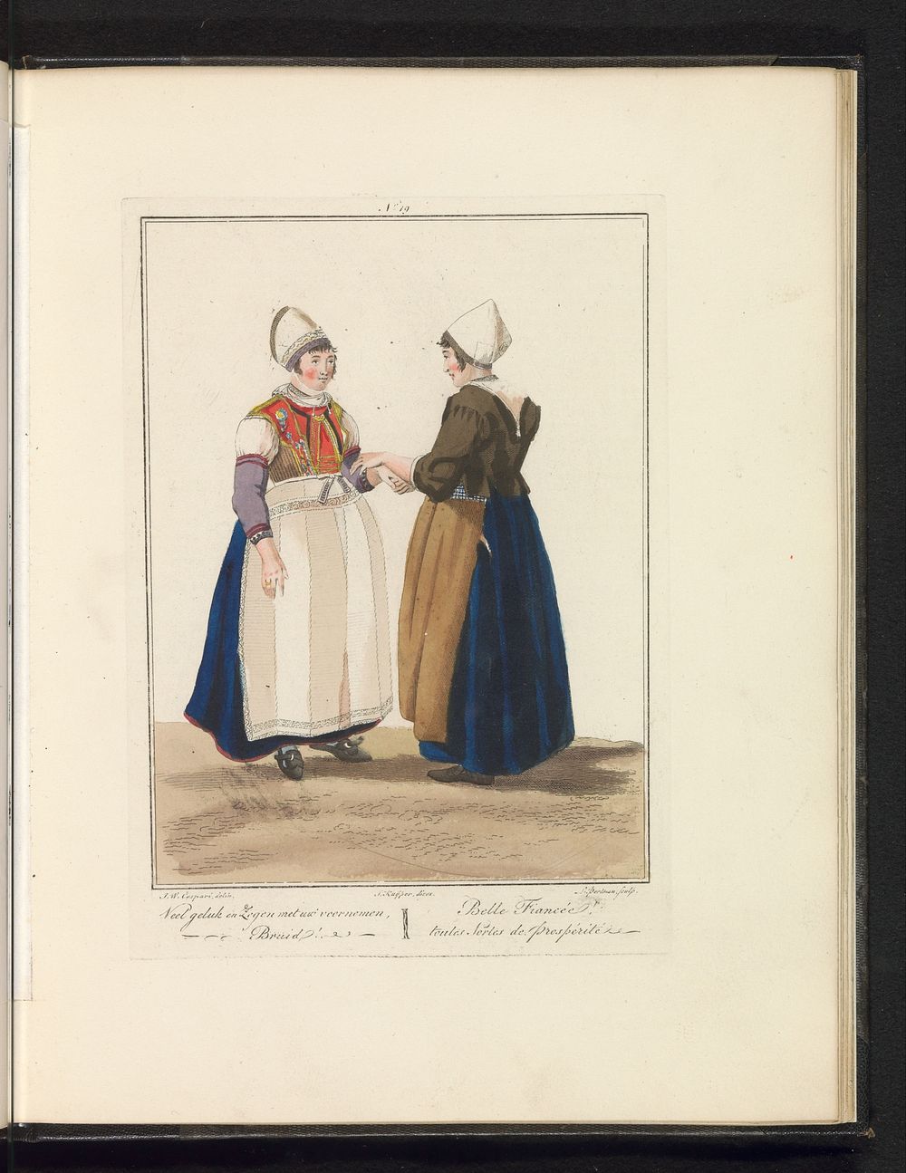 Twee vrouwen van Marken (1829) by Ludwig Gottlieb Portman, Jan Willem Caspari, Jan Willem Pieneman, Jacques Kuyper and Evert…