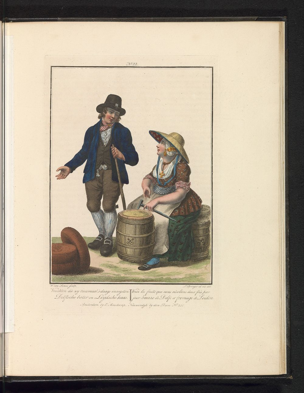 Rijnlandse boer en boerin (1829) by Willem van Senus, Leendert Springer I and Evert Maaskamp