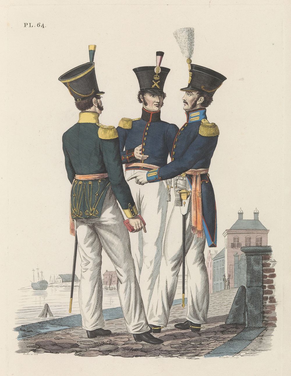 Hoofd-Officier der Nederlands-Indische Infanterie. Officier der Jagers, en Officier der Artillerie, in de West-Indien (1826)…