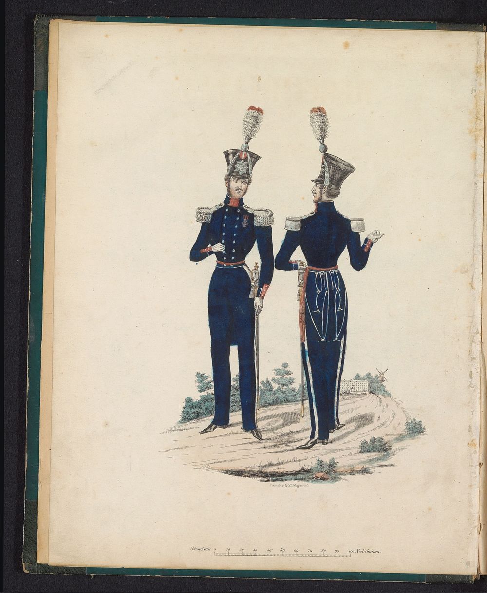 Uniform voor officieren van de schutterij, 1845 (1845) by Willem Charles Magnenat and Louis Salomon Leman