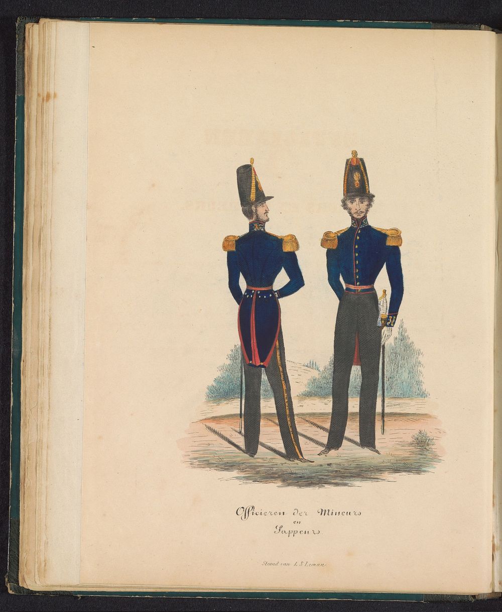 Uniform van de officieren van de mineurs en sappeurs, 1845 (1845) by Louis Salomon Leman and Louis Salomon Leman