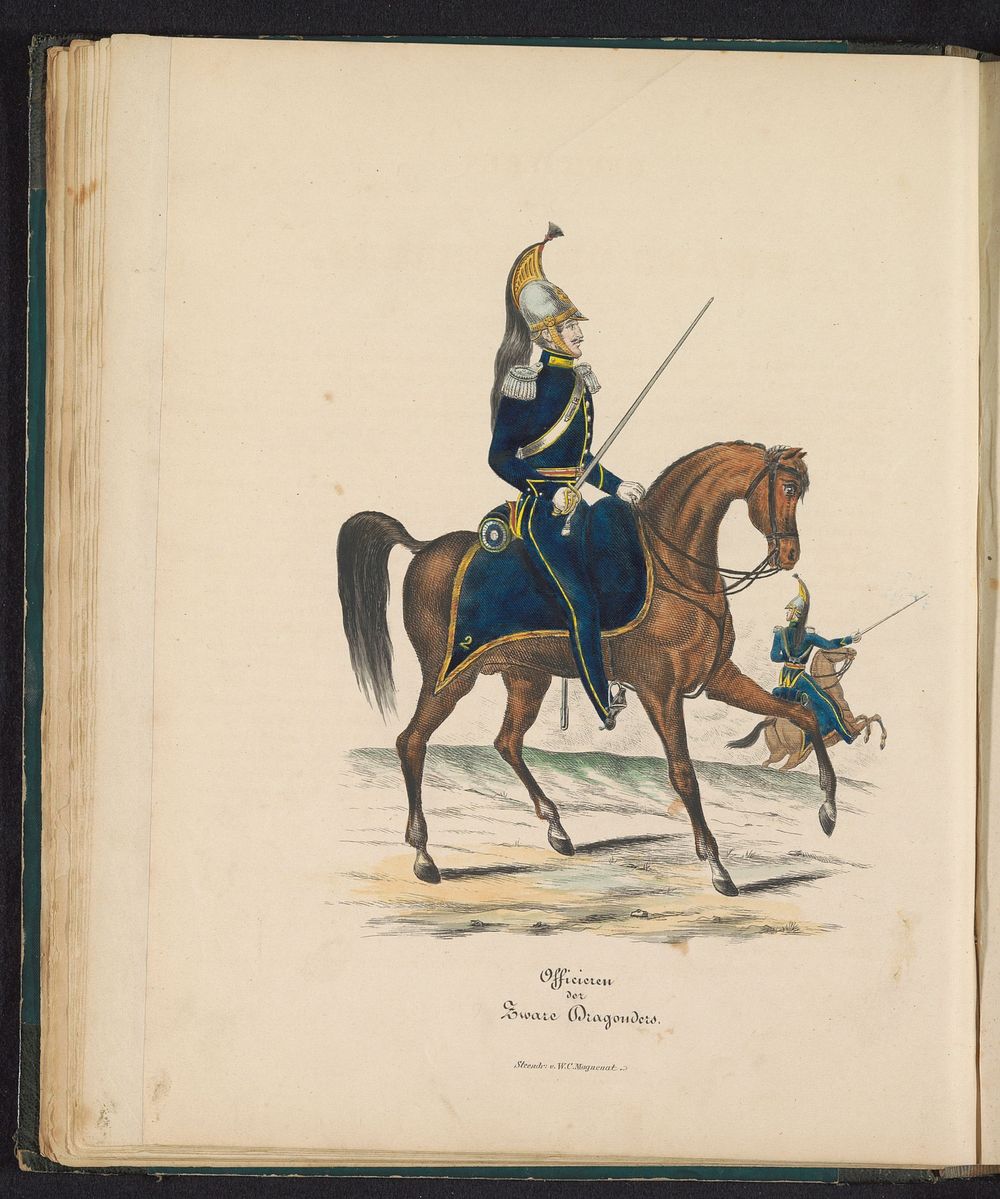 Uniform van de officieren van de zware dragonders, 1845 (1845) by Willem Charles Magnenat and Louis Salomon Leman