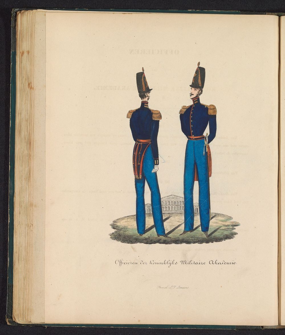 Uniform van de officieren van de Koninklijke Militaire Academie, 1845 (1845) by Louis Salomon Leman and Louis Salomon Leman