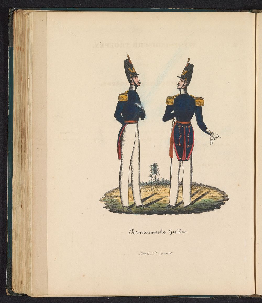 Uniform van de Surinaamse Guides van de West-Indische troepen, 1845 (1845) by Louis Salomon Leman and Louis Salomon Leman