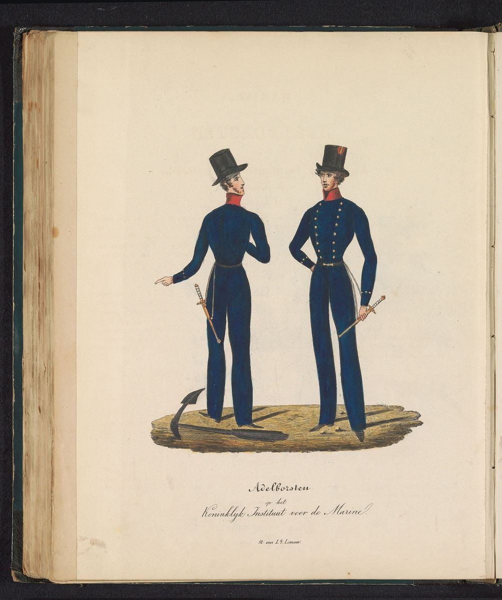 Uniform voor adelborsten op het Koninklijk Instituut voor de Marine, 1845 (1845) by Louis Salomon Leman and Louis Salomon…