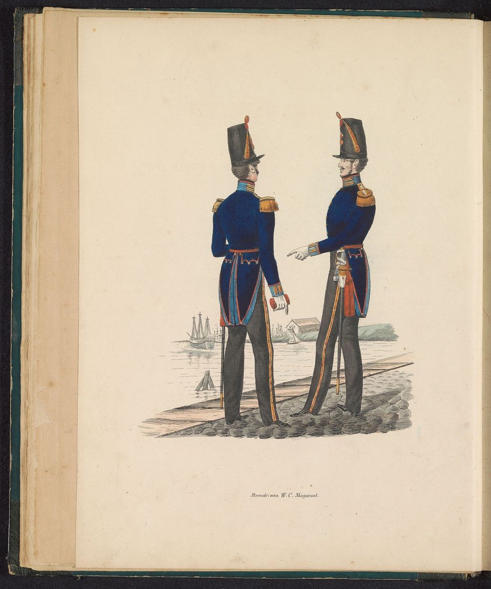 Uniform van de officieren van de infanterie, 1845 (1845) by Willem Charles Magnenat and Louis Salomon Leman