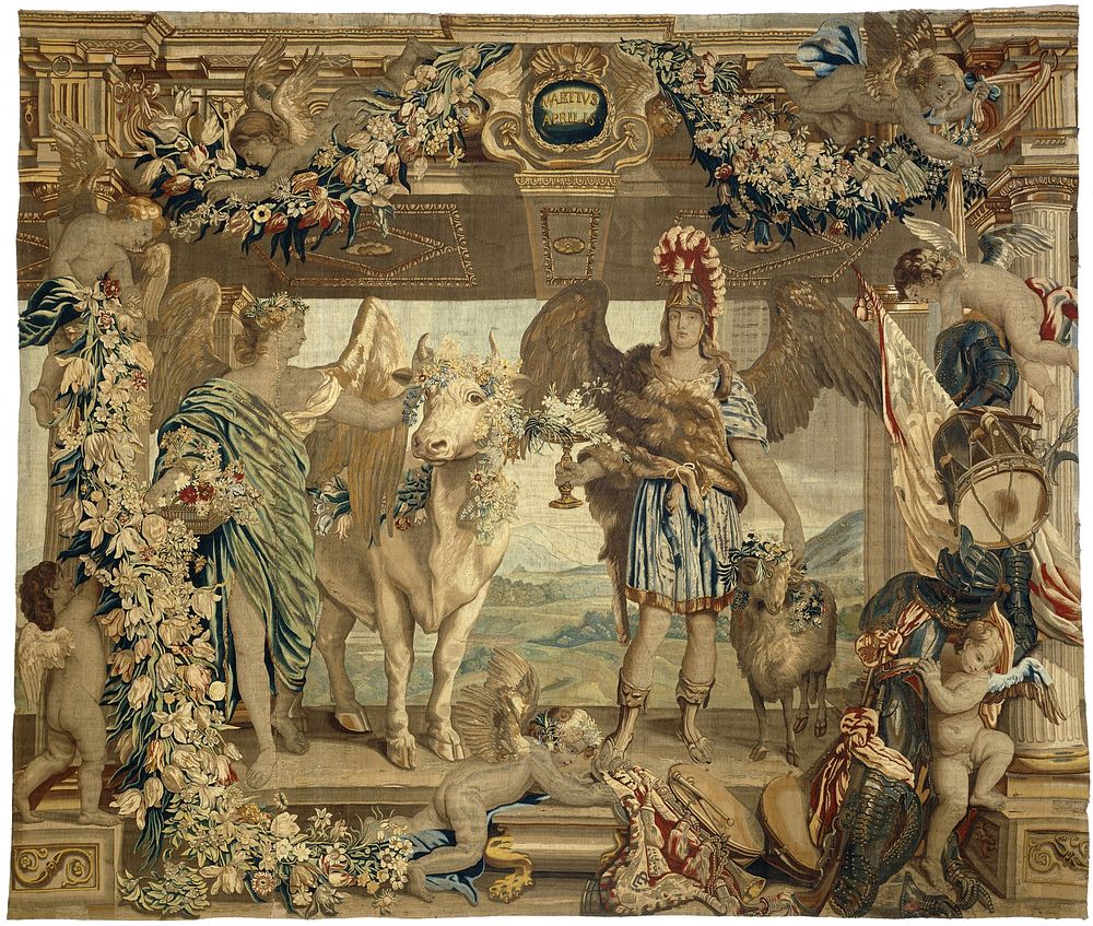 Maart en april (c. 1650 - c. 1680) by Everaert Leyniers and Jan van den Hoecke