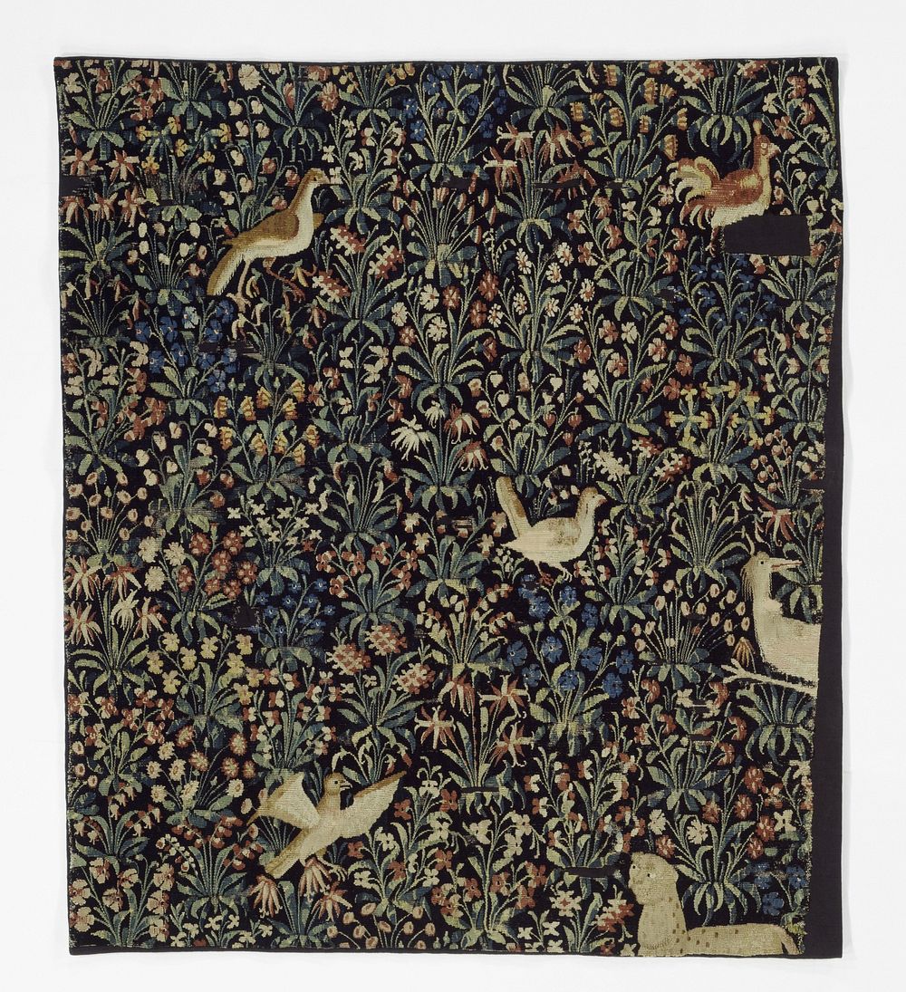 Millefleurs with Animals (Fragment) (c. 1525 - c. 1550) by anonymous