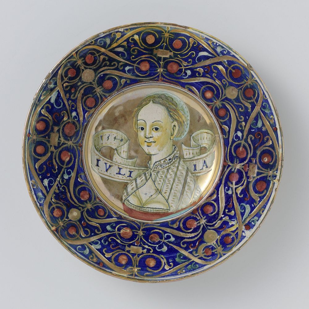 Plate with a young woman (1540) by anonymous